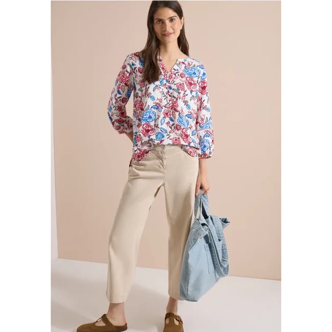Tuniek met 3/4-mouwen en bloemenpatroon