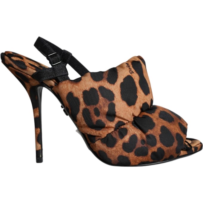 Puffy Luipaardprint Slingback Sandalen
