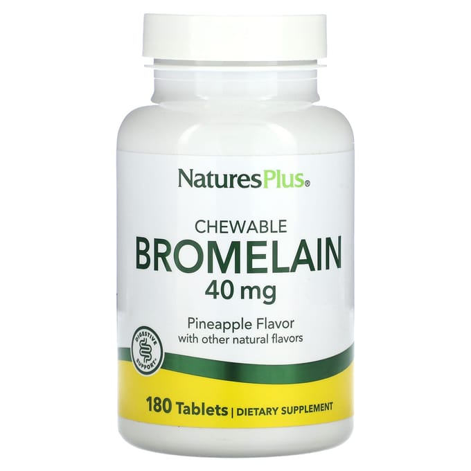Bromelaïne, Kauwbaar, 40 mg, 180 Tabletten