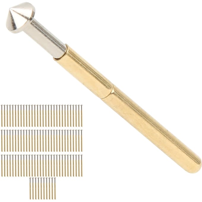 100 Pièces Broches de Sonde Type Tête conique P156‑E Sonde de Test Pogo Pin Accessoire de Test de Composant Électronique beige