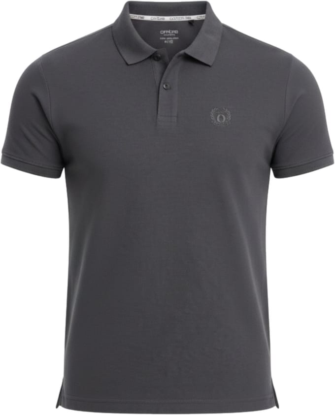OMBRE Polo - Regular Fit - Katoen - Korte Mouw Donkergrijs M