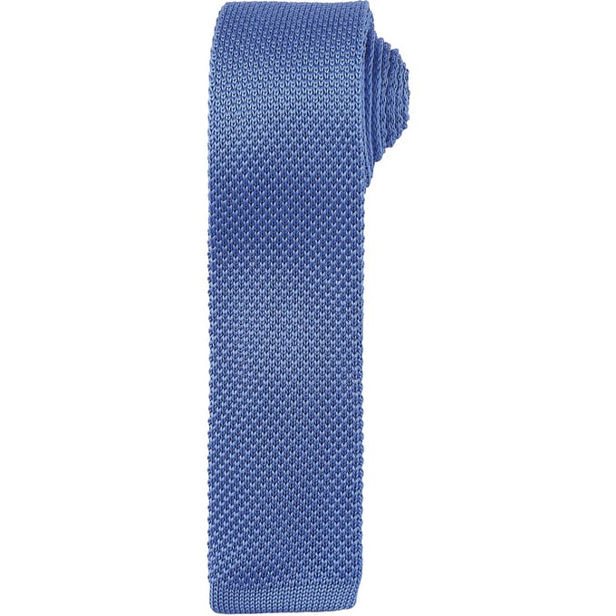 Premier Heren Slanke structuur gebreid effect stropdas (Middenblauw)
