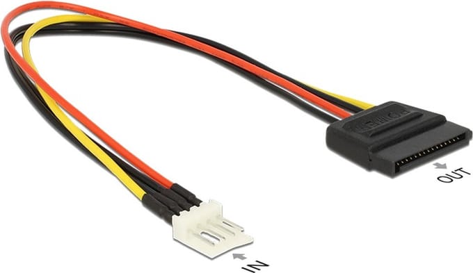 Floppy (m) - SATA (v) voedingskabel - 0,25 meter