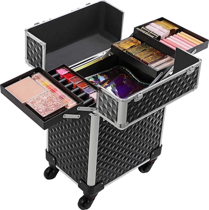 Cosmeticakoffer - Make-up Koffer - Trolley - Zwart