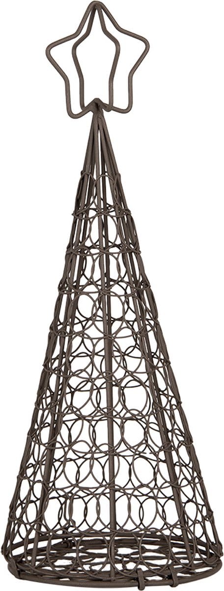Clayre & Eef Decoratie Kerstboom Ø 13x32 cm Bruin Metaal