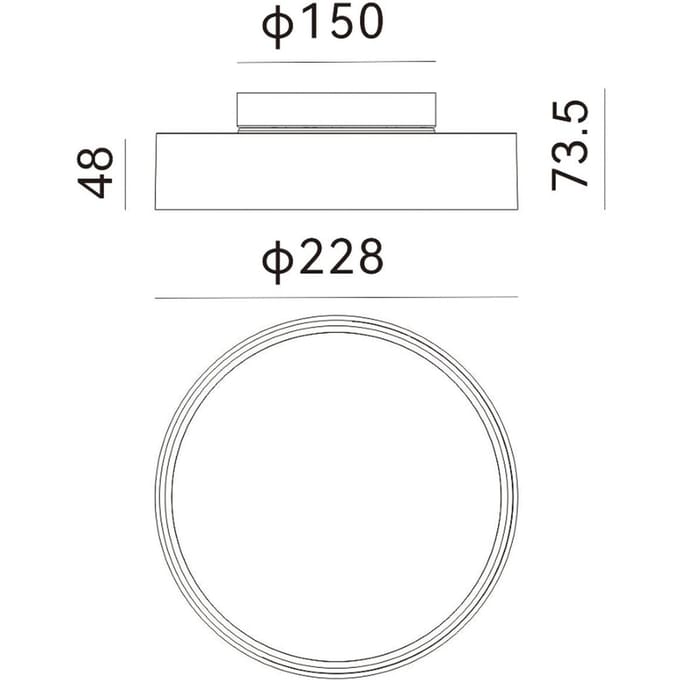 Molto Luce LED buiten plafondlamp Nona, Ø 22,8 cm, antraciet