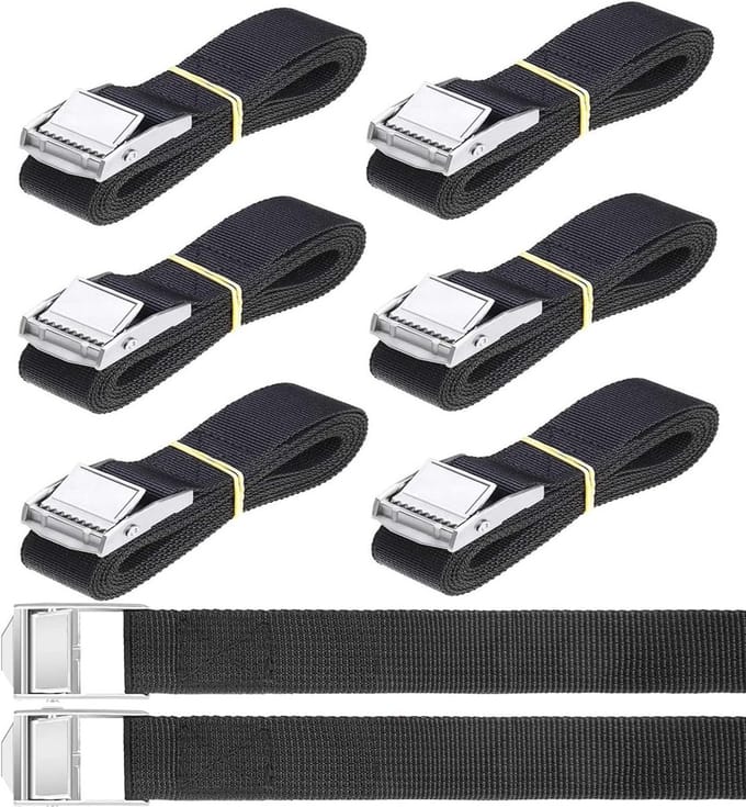 Verstelbare sjorbanden met klemslot - 8 stuks - 40 cm - duurzaam en antislip