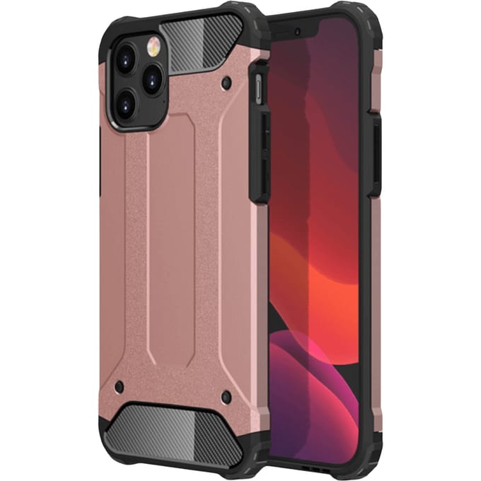 CaseBody iPhone 12 Pro Max Shockproof Hoesje Steel Armor Roségoud