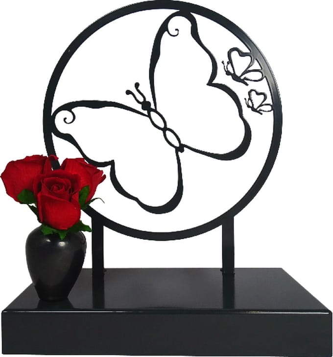 Urn groot - Vlinder - Geheel 2mm gecoat staal - Exclusief design - Inhoud 3Liter