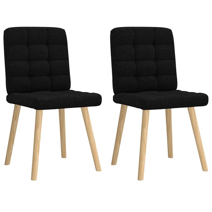 vidaXL - Eetkamerstoelen - 2 - st - stof - zwart