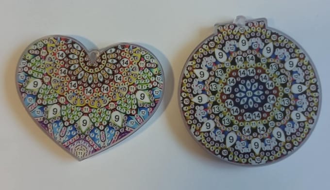 diamond painting - kerstboomversiering - sleutelhanger - doolhof/labyrinth maze game ( 2 stuks ) 309