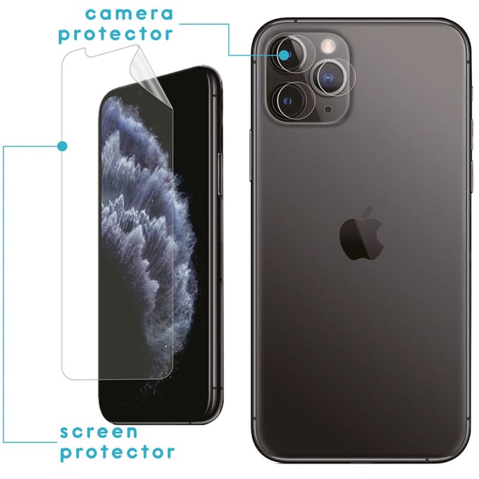 imoshion Screenprotector Folie 3 Pack + Camera Protector Glas voor de Apple iPhone 11 Pro