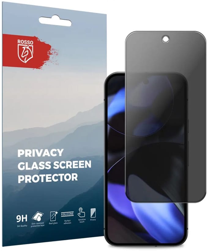 Rosso Privacy Screen Protector Geschikt voor de Google Pixel 9 - 9H Gehard Glas - Case Friendly Tempered Glass - Eenvoudige Installatie