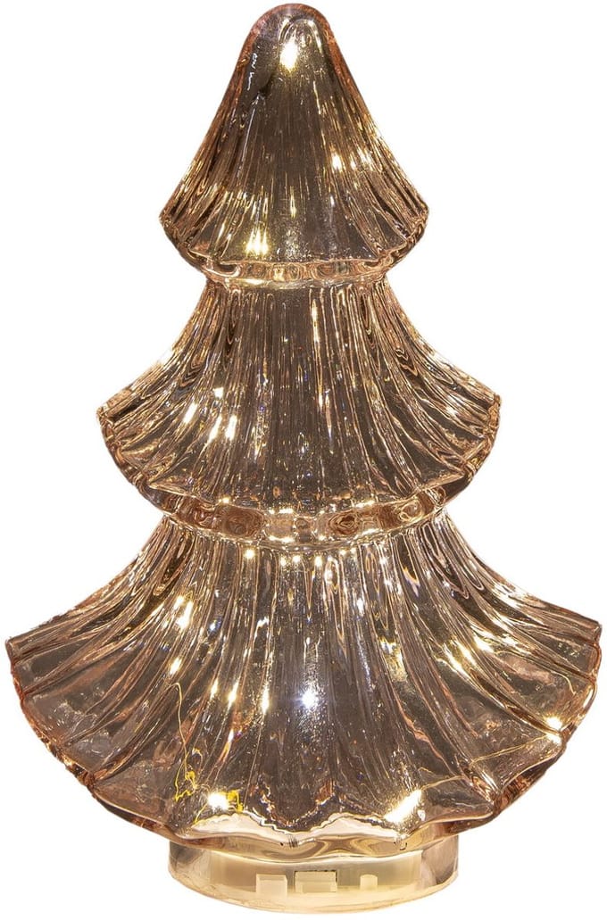 Annas collection - Boompje glas LED 15,5x9,5 cm roze