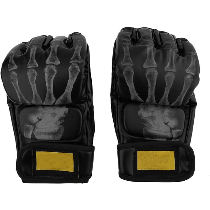 Halfvinger Vechtsport Boksen MMA Sparring Handschoenen Handbanden voor Sport black