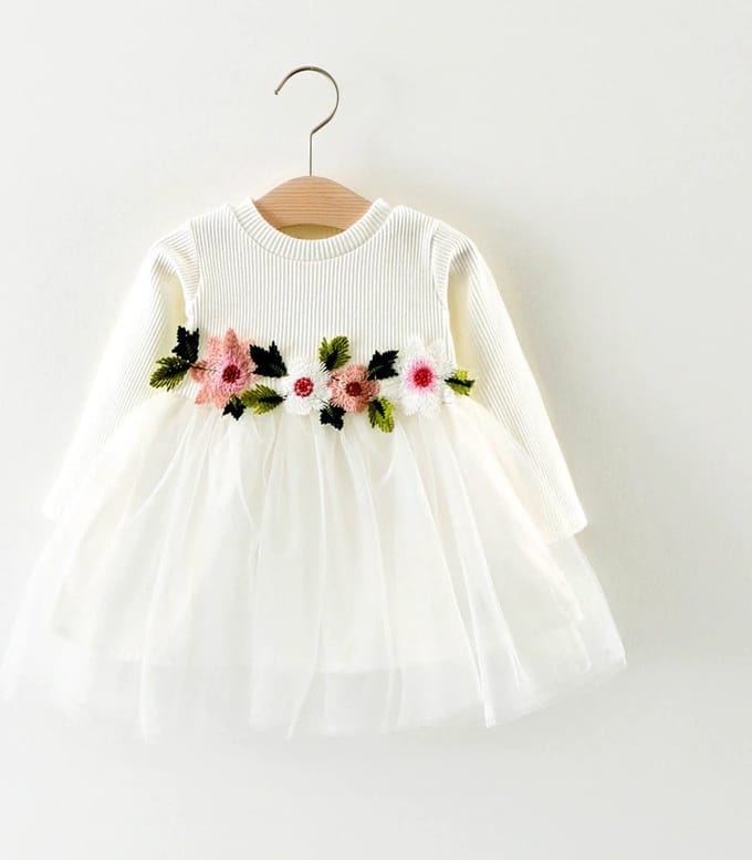 Baby Garden baby jurkje wit maat 92