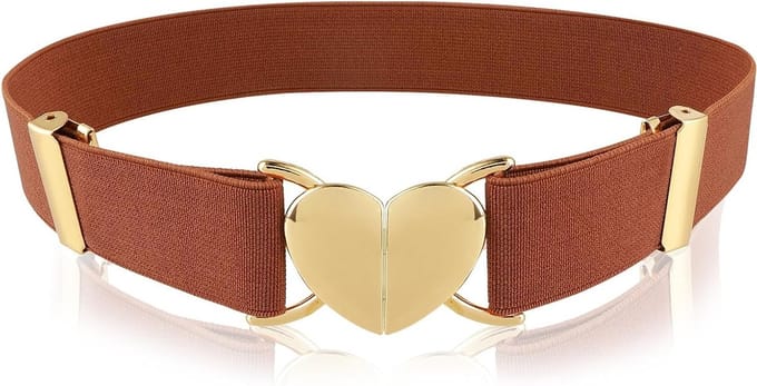 Verstelbare Woven Stretch Riem voor Meisjes met Hart Gesp - Modieuze Elastische Tailleband voor Dames
