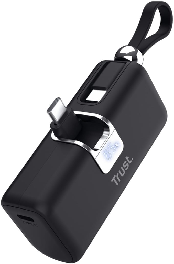Trust Pacto - Powerbank 5000 mAh - USB-C 20W Snelladen - Display - Compact - Zwart