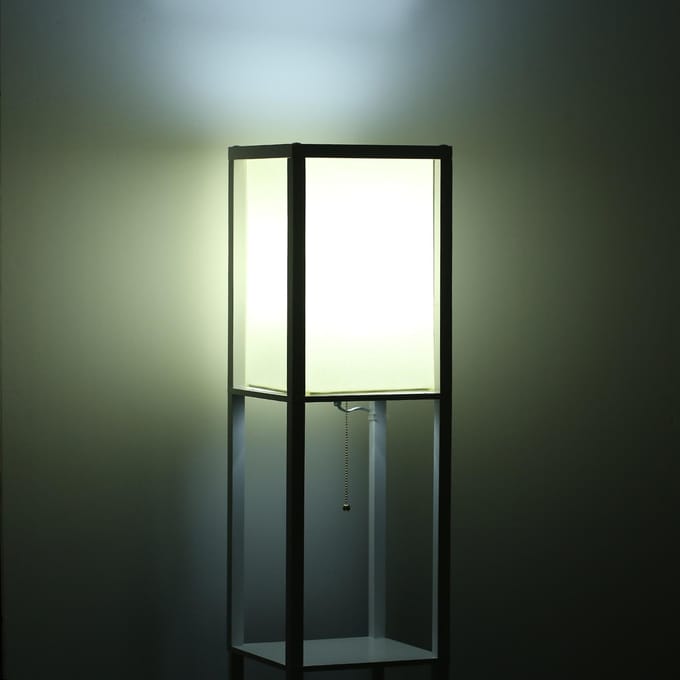 Tomshine Lampadaire d'étagère moderne avec télécommande et interrupteur à tirer 15 W Couleur de l'ampoule LED à intensité variable UK Plug noir