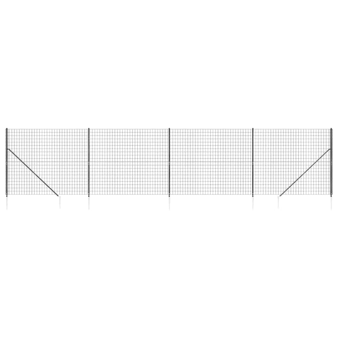 vidaXL - Draadgaashek - met - grondankers - 1,4x10 - m - antracietkleurig