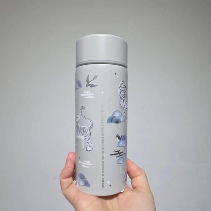 Starbucks Korea Tijger (Hojakdo) RVS Tumbler 355ml / 12oz. gray