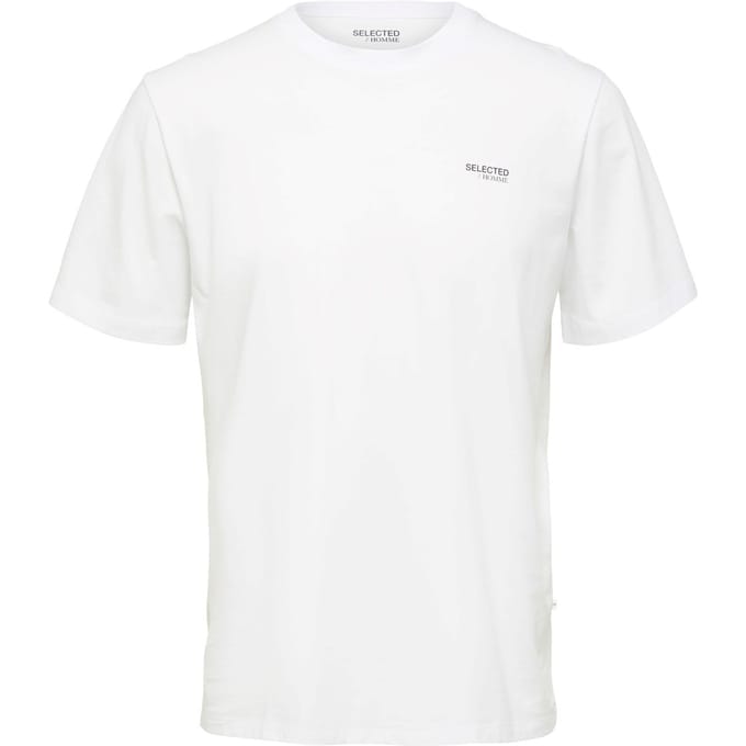 Selected - Heren Tee SS Aspen Logo Tee - Wit - Maat M