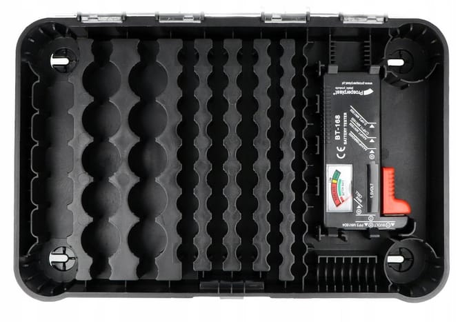 Kistenberg Batterijdoos - Batterijhouder voor batterijen met batterijtester