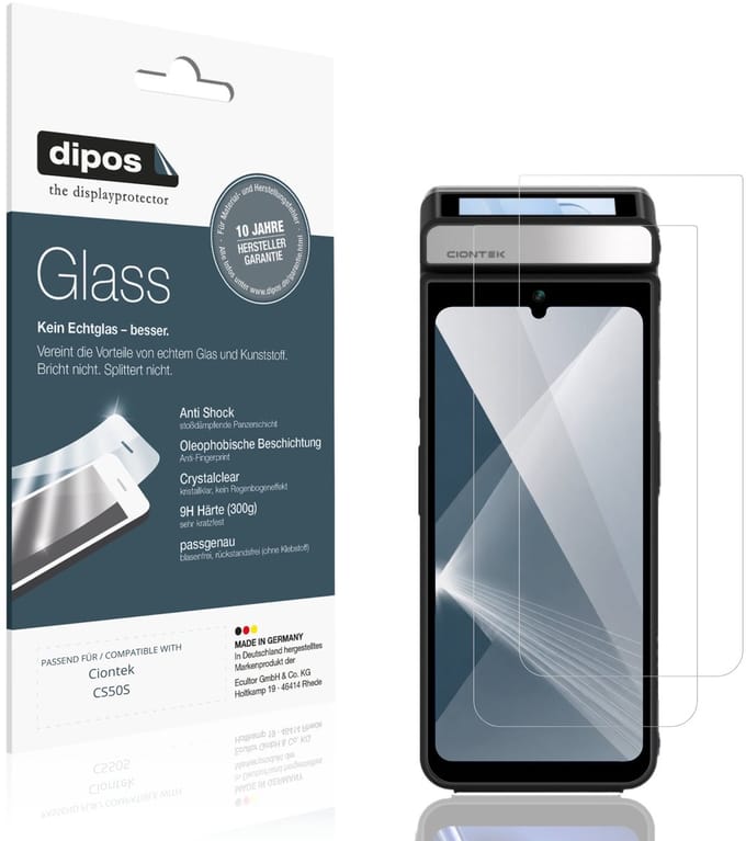 dipos – 2x Pantserfolie geschikt voor Ciontek CS50S | 9H Screenprotector