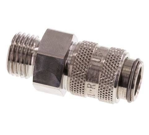 RVS 306L DN 5 Luchtkoppeling Snelkoppeling G 1/4 inch Buitendraad Double Shut-Off - CLS5-M-SSL-SV-P-014