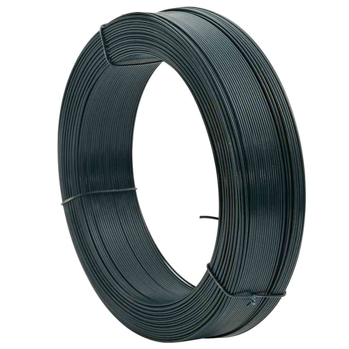 vidaXL - Hekbinddraad - 250 - m - 2,3/3,8 - mm - staal - zwartachtig - groen
