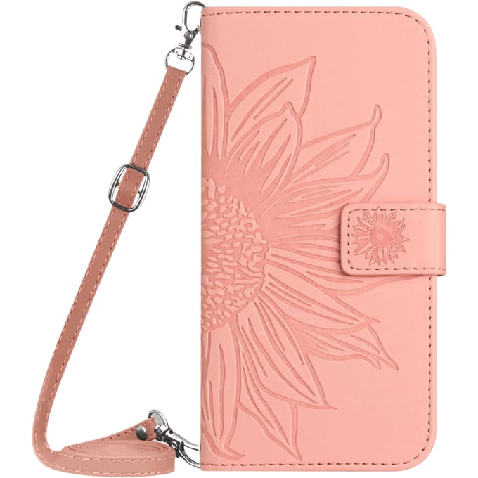 Mocaa Samsung Galaxy A35 Sunflower Bookcase met Koord Roze