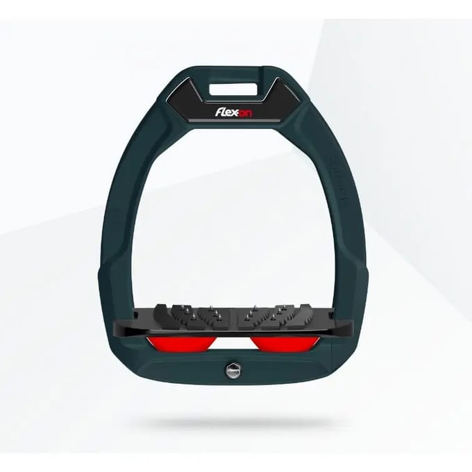 Veiligheidspedaal Paardrijden Ingelengd Ultra Grip Groen/Zwart/Rood Flex-On Safe-On