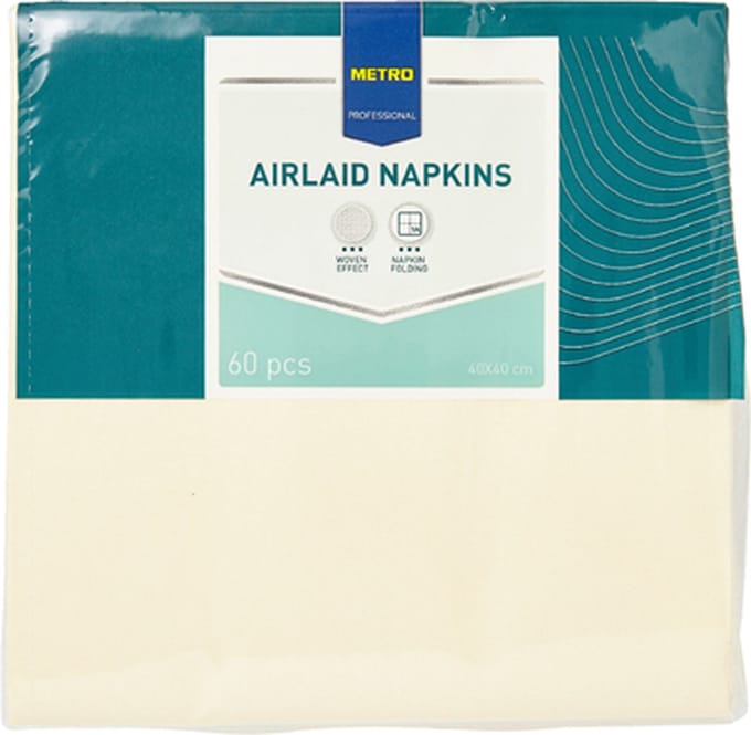 Servetten - 40 cm - Airlaid - cream - 60 stuks