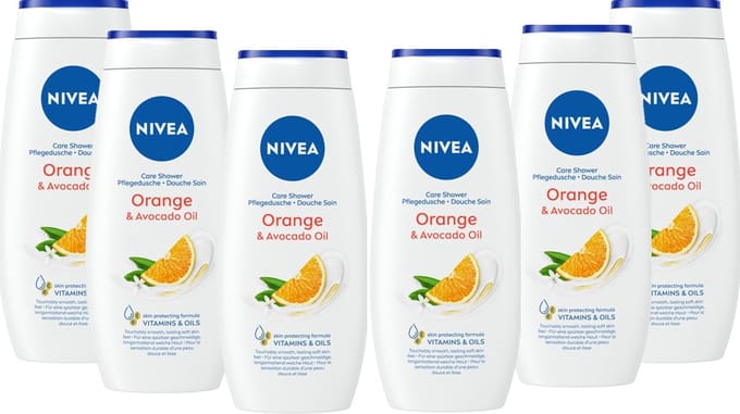 NIVEA Care & Orange - 6 x 250 ml - Voordeelverpakking - Douchecrème