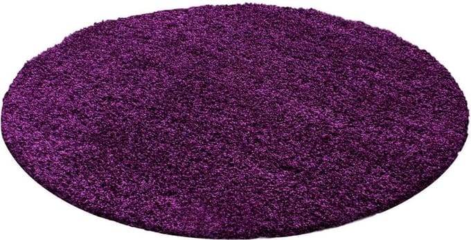 Hoogpolig vloerkleed Life - lila - rond - O 200 cm