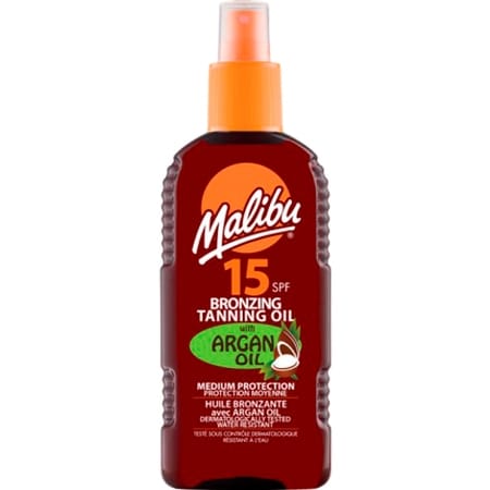 Malibu Bruiningsolie Arganolie SPF 15 - 200ml