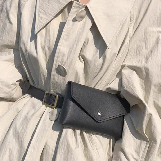 Dames Heuptas Leer Fanny Pack Borsttas Dames Riem Mode Pin Gesp Dunne Riem Tas red