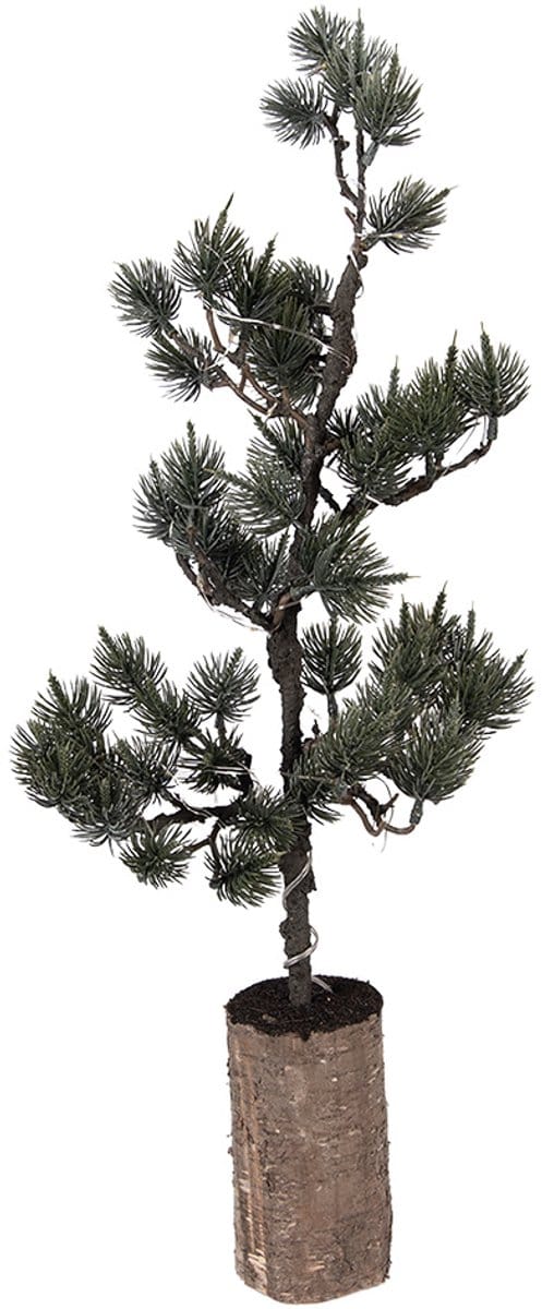 Clayre & Eef Mini Kunstkerstboom 23x23x60 cm / 3xAAA Groen Hout