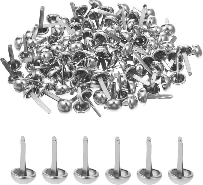 300 Stuks Ronde Hoofdklemmen Mini-Brads voor Papier en Documenten