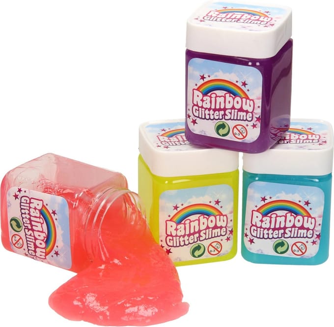 John Toy Regenboog glitter slime