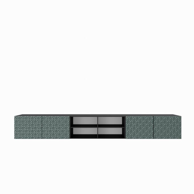TV-kast Cali IV 300 (3x100) cm (zwart + groen)