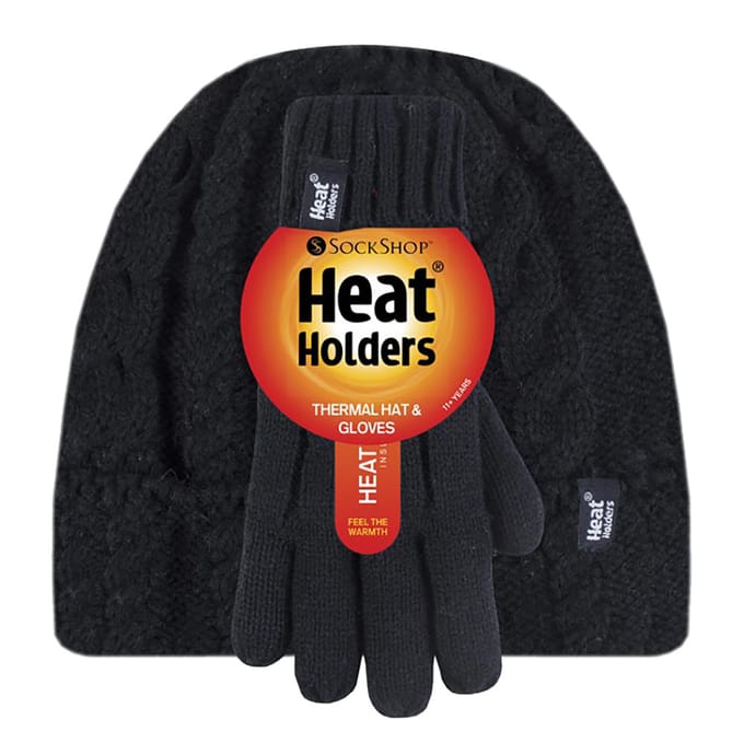 Heat Holders Kabelgebreide warme mutshandschoenenset voor meisjes - BS3P14