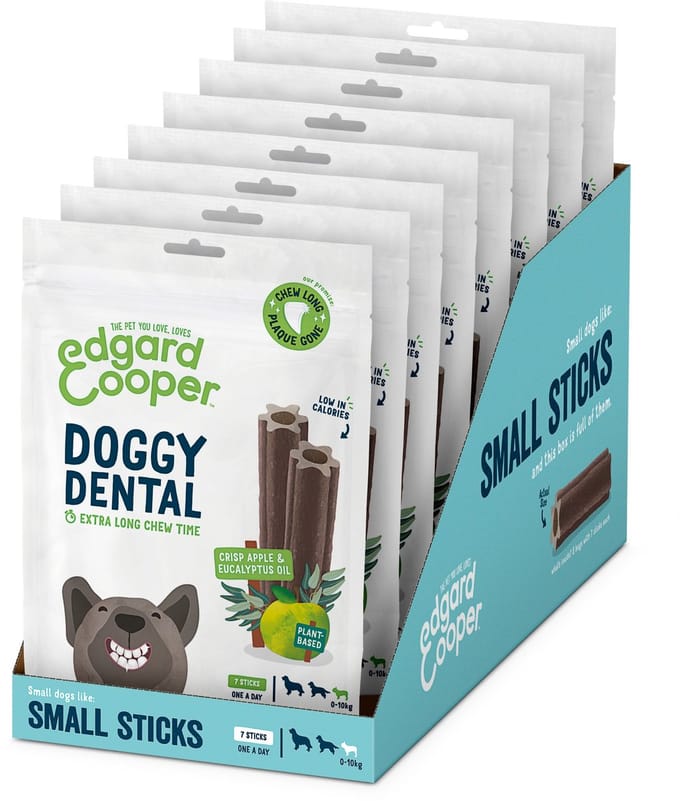 Edgard & Cooper Doggy Dental Appel - Hondensnacks - 8 x S