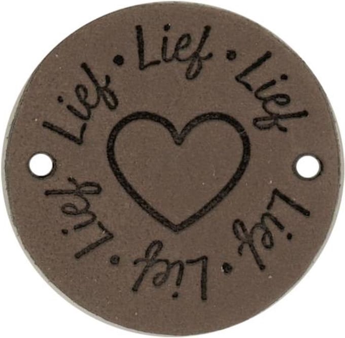 Durable Leren Label – "Lief" met Hart – Stijlvol & Duurzaam (2 stuks)