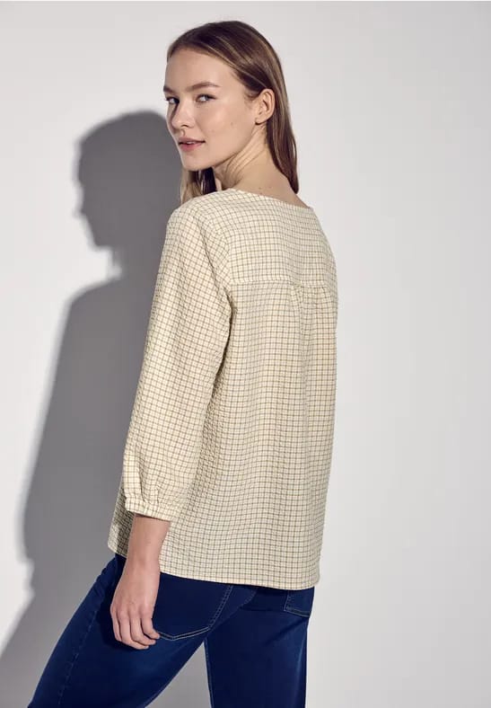 Geruite seersucker blouse