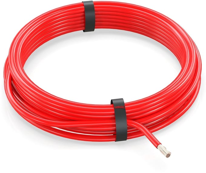 Voertuigkabel - Autokabel bedrading - Elektrische installatie - Gereduceerde wanddikte - 035 mm² 10 meter - Rood