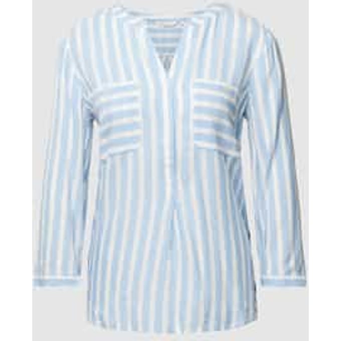 Tom Tailor - Blouse met streepmotief - Maat 38 - offwhite blue vertical stripe