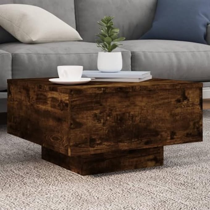 vidaXL Coffee table 55x55x31cm wood smoked oak, side table, living room table, center table, sofa table, accent table
