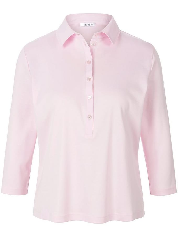 Poloshirt 100% katoen 3/4-mouwen Van Efixelle roze