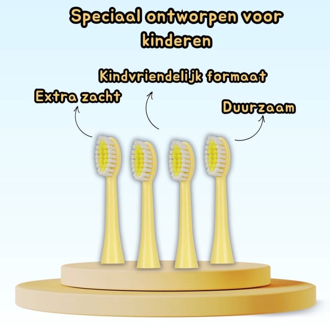 DeKinderTandenborstel Opzetborstel 4x Geel 4 stuks